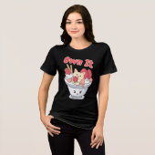 Eis mit Kawaii Cat & Erdbeeren Tri-Blend Shirt (Vorderseite voll)