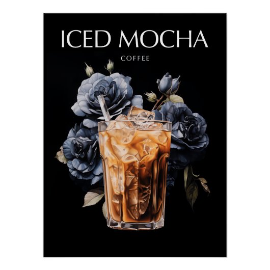 Eis-Mocha-Kaffee-Kunst Poster (Vorderseite)
