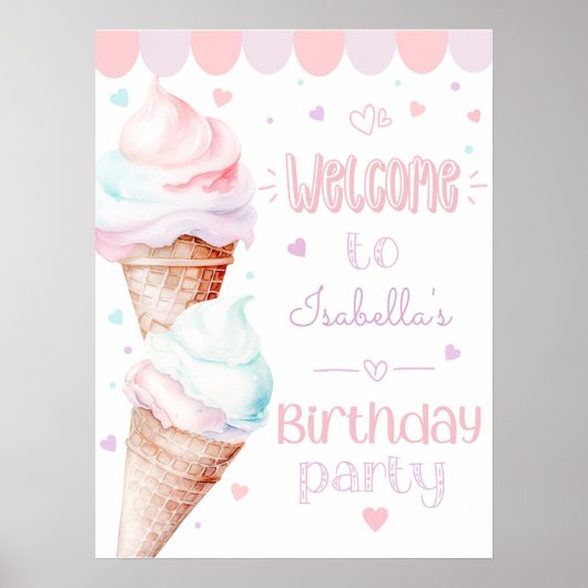 Eis Moderne Geburtstagsparty Poster (Vorne)