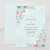 Eis-Pfirsich-Bemalte Hochzeit Einladung (Vorne/Hinten)