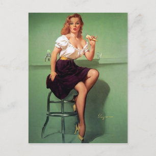 Eis Pin Up Postkarte
