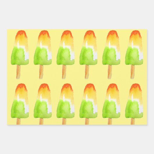 Eis Pop Popsikeln geistlich leckere Leckereien Geschenkpapier Set (Vorderseite 3)