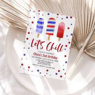 Eis Pops Let's Chill Red White Blue Geburtstag Einladung