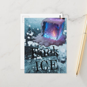 Eis-Protest-Typografie Postkarte