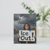 Eis-Protestdame in einer Stadt Postkarte (Stehend Vorderseite)