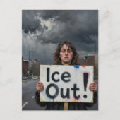Eis-Protestdame in einer Stadt Postkarte (Vorderseite)