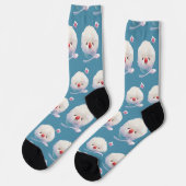 Eis-Puppy – Sommer-Bichon-Muster Socken (Linkes Detail)