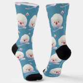 Eis-Puppy – Sommer-Bichon-Muster Socken (Gewinkelt)