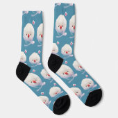 Eis-Puppy – Sommer-Bichon-Muster Socken (Rechts)