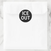 Eis raus runder aufkleber (Tasche)