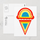 Eis Retro Regenbowz Postkarte (Vorne/Hinten)
