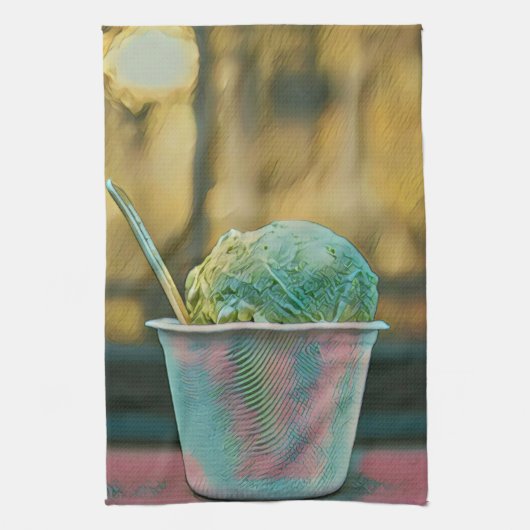 Eis-Rezept Geschirrtuch (Vertikal)