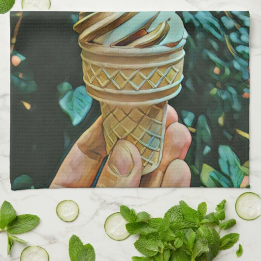 Eis-Rezept Geschirrtuch (Gefaltet)