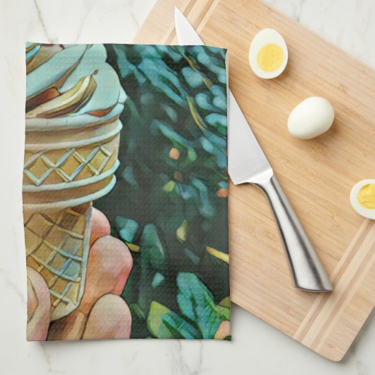 Eis-Rezept Geschirrtuch (Viertel Falte)