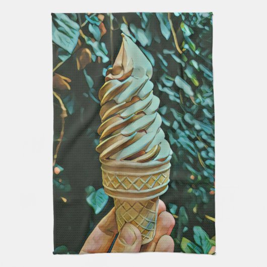 Eis-Rezept Geschirrtuch (Vertikal)