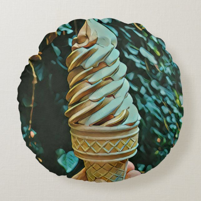 Eis-Rezept Rundes Kissen (Vorderseite)