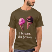 Eis, Schokolade und Erdbeere T-Shirt (Vorderseite)