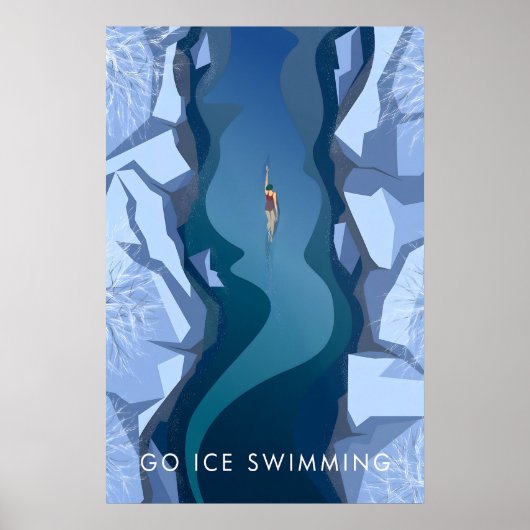 Eis Schwimmen Reiseplakat Poster (Vorne)