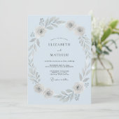 Eis-Silber-Petal-Hochzeit Einladung (Stehend Vorderseite)
