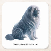 Eis sitzend tibetischer Mastiff Napkins Rechteckiger Pappuntersetzer (Vorderseite)