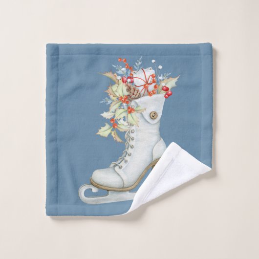 Eis-Skate Blumenstrauß Badhandtuch Set (Waschlappen)