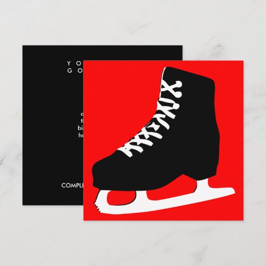 Eis-Skate Einladung (Vorne/Hinten)