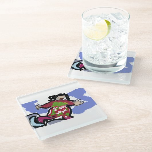 Eis-Skate Glasuntersetzer (Schrägansicht)