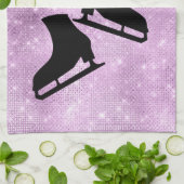 Eis Skate Handtuch Figur Skate lila Funkeln (Gefaltet)