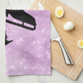 Eis Skate Handtuch Figur Skate lila Funkeln (Viertel Falte)