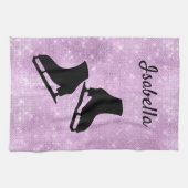 Eis Skate Handtuch Figur Skate lila Funkeln (Horizontal)
