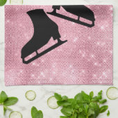 Eis Skate Handtuch Figur Skate rosa Funkeln (Gefaltet)