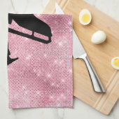 Eis Skate Handtuch Figur Skate rosa Funkeln (Viertel Falte)