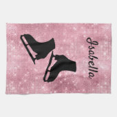 Eis Skate Handtuch Figur Skate rosa Funkeln (Horizontal)