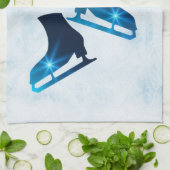 Eis Skate Handtuchhalter Skate blau Geschirrtuch (Gefaltet)
