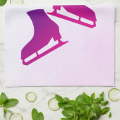 Eis Skate Handtuchhalter Skate lila rosa Geschirrtuch (Gefaltet)