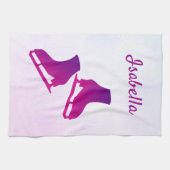 Eis Skate Handtuchhalter Skate lila rosa Geschirrtuch (Horizontal)