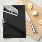 Eis Skate Handtuchhalter Skate Schwarzer Glitzer Geschirrtuch (Viertel Falte)