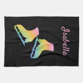 Eis Skate Handtuchhalter Skate Schwarzer Regenboge Geschirrtuch (Horizontal)