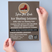 Eis-Skate-Logo, Ice-Skaten-Lektion Flyer (Hand)
