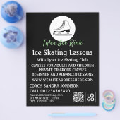 Eis-Skate-Logo, Ice-Skaten-Lektion Flyer (Einzeln)