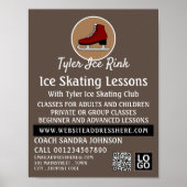 Eis-Skate-Logo, Ice-Skaten-Lektion Poster (Vorne)