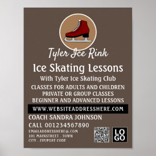 Eis-Skate-Logo, Ice-Skaten-Lektion Poster