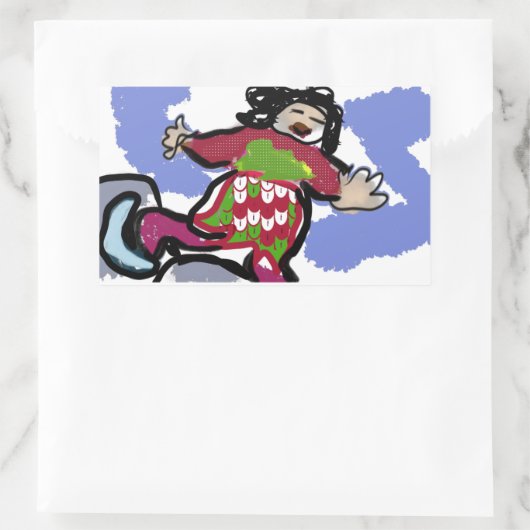 Eis-Skate Rechteckiger Aufkleber (Tasche)