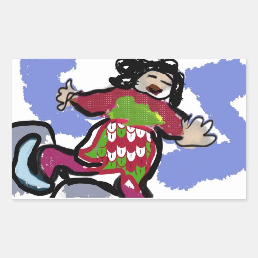 Eis-Skate Rechteckiger Aufkleber (Vorderseite)