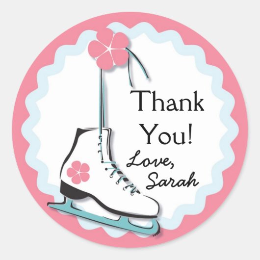 Eis-Skate Runder Aufkleber (Vorderseite)