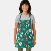 Eis Skate Schneeflocken Aquamarines Monogramm Must Schürze (Insitu)