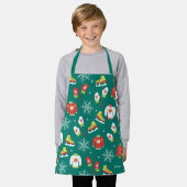 Eis Skate Schneeflocken Aquamarines Monogramm Must Schürze (Getragen)