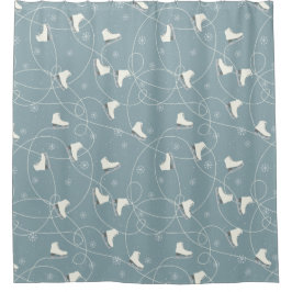 Eis Skate Snowflake Muster Duschvorhang