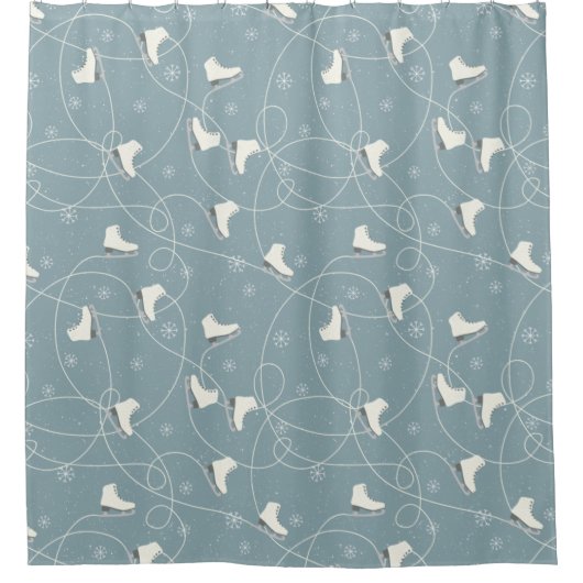 Eis Skate Snowflake Muster Duschvorhang (Vorderseite)