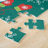 Eis-Skate und Schneeflocken-Aquamarines Monogramm- Puzzle (Seite)